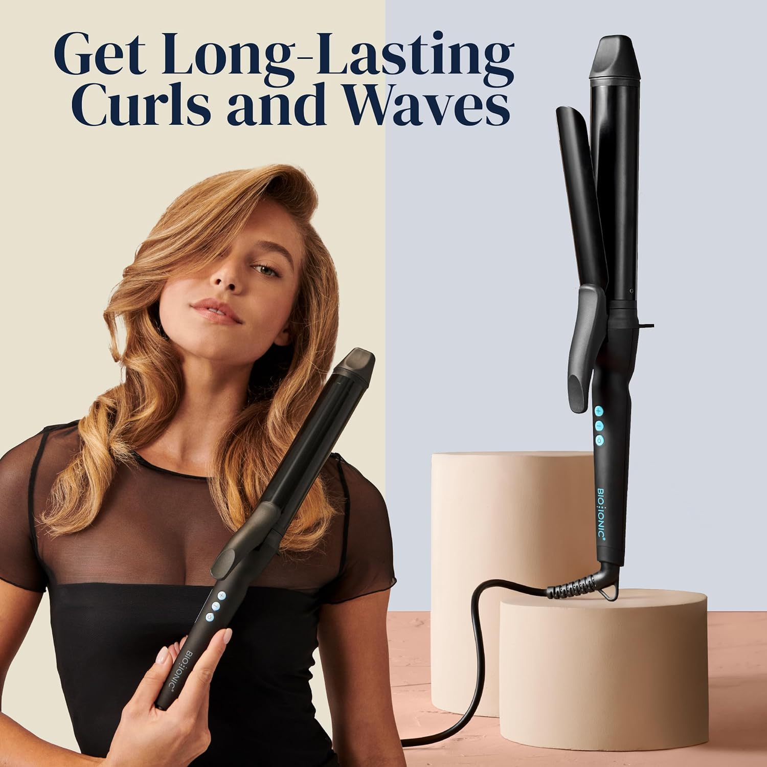 Bio Ionic Long Barrel Styler: 1-Inch Ceramic Curling Iron for Long & Medium Hair