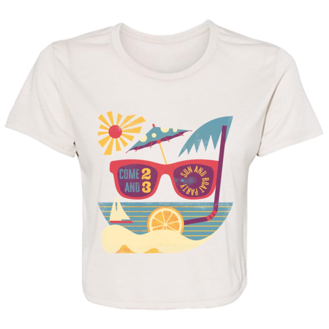 Ladies' Tee Flowy Cropped, Boat Party