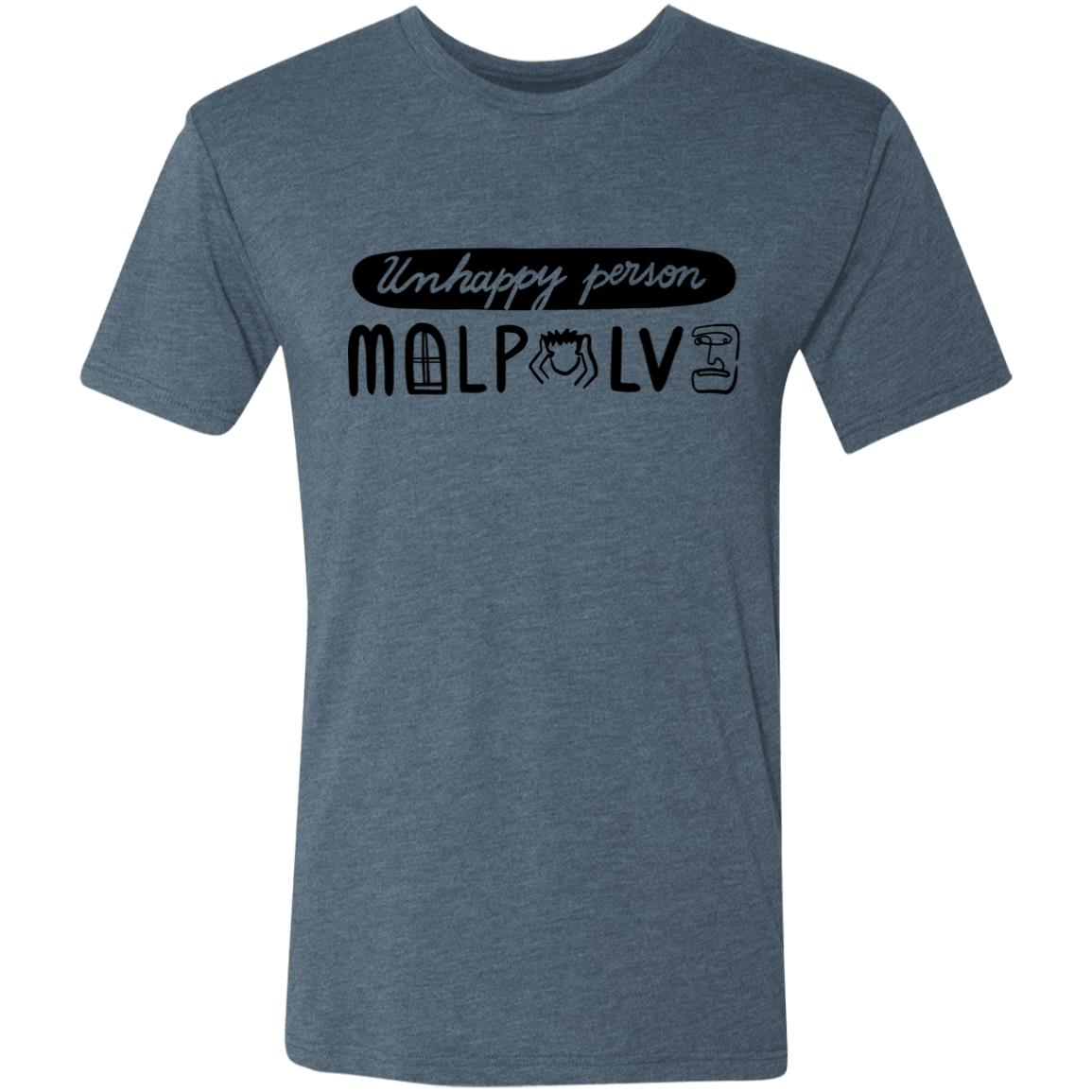 Triblend T-Shirt for Man, Unhappy Person