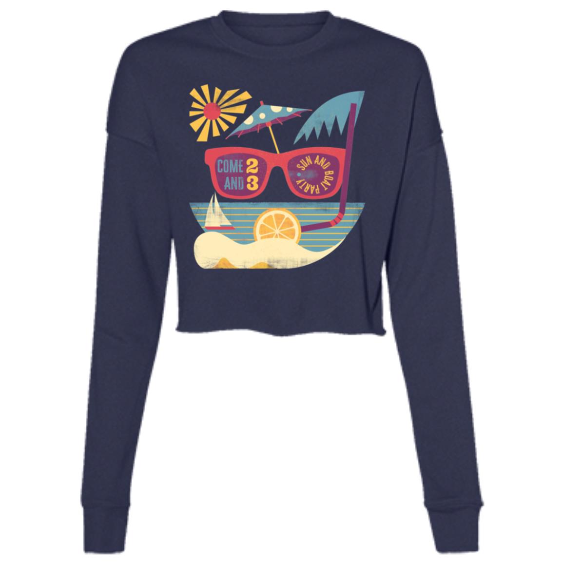 Ladies' Cropped Fleece Crew, Boat Party