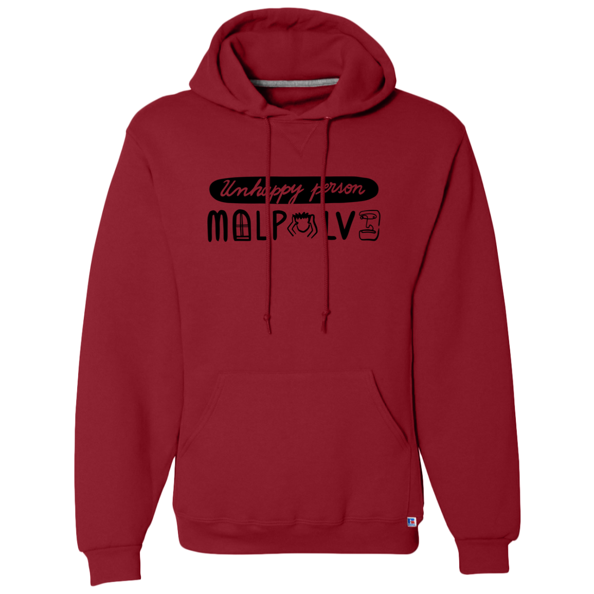 Dri-Power Fleece Pullover. Men's Hoodie, Unhappy Person