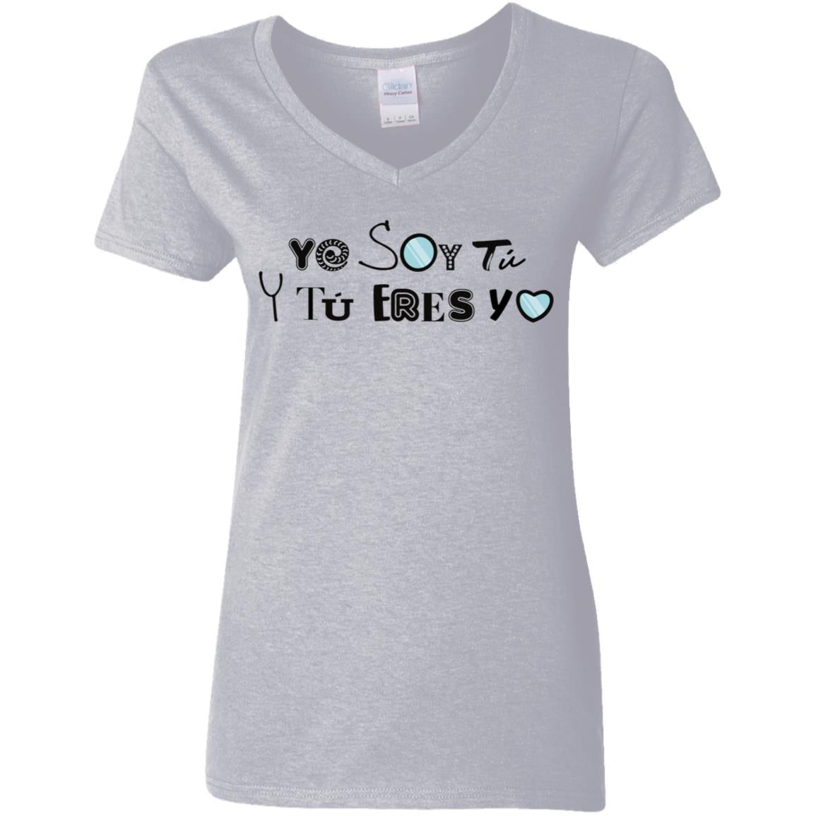 Ladies' 5.3 oz. V-Neck Women's T-Shirt, Yo Soy Tú