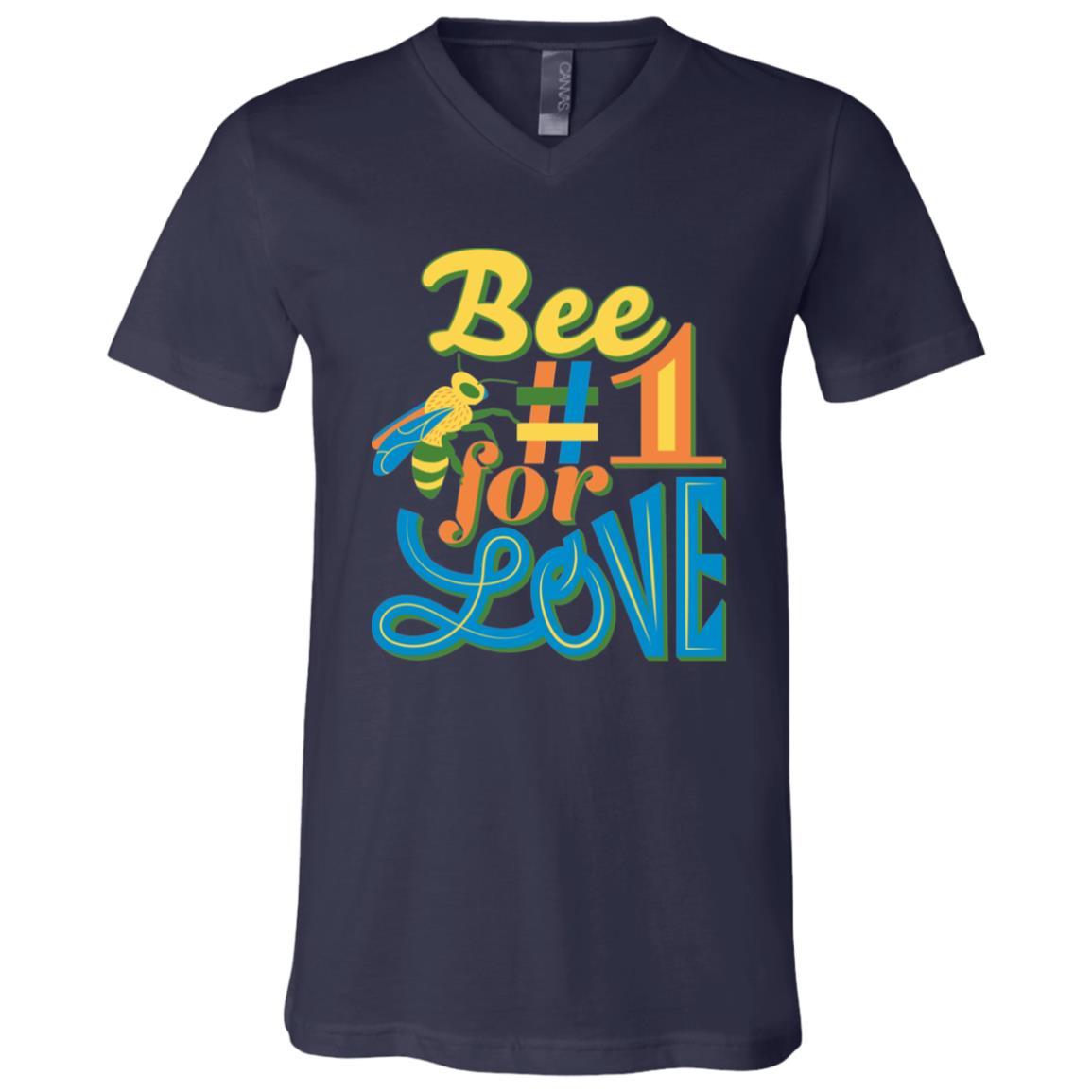 Unisex Jersey SS V-Neck T-Shirt, Bee #1 - LOS GUSANOS