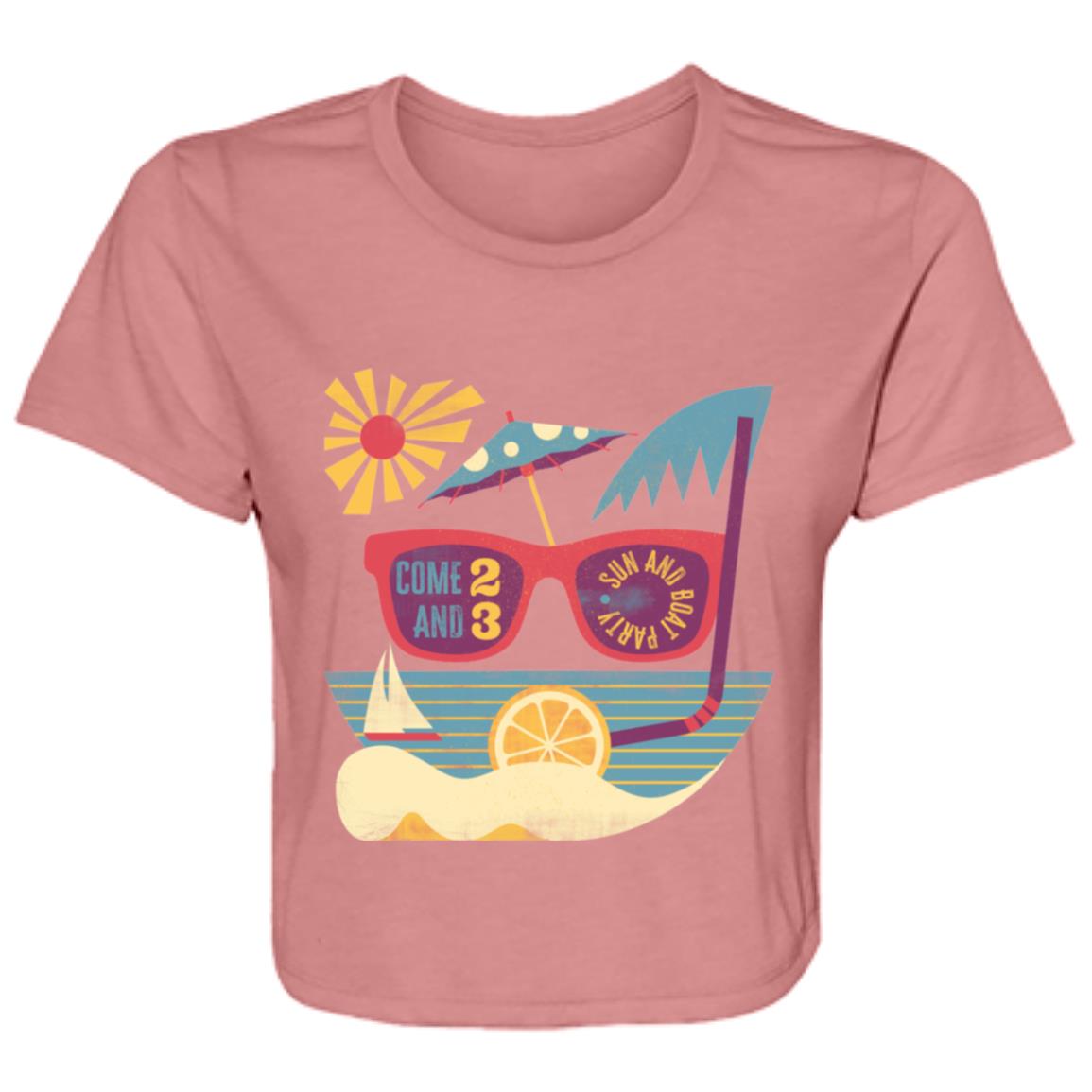 Ladies' Tee Flowy Cropped, Boat Party