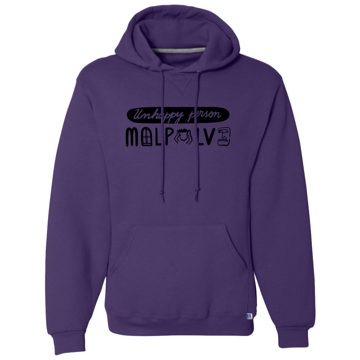 Dri-Power Fleece Pullover. Men's Hoodie, Unhappy Person