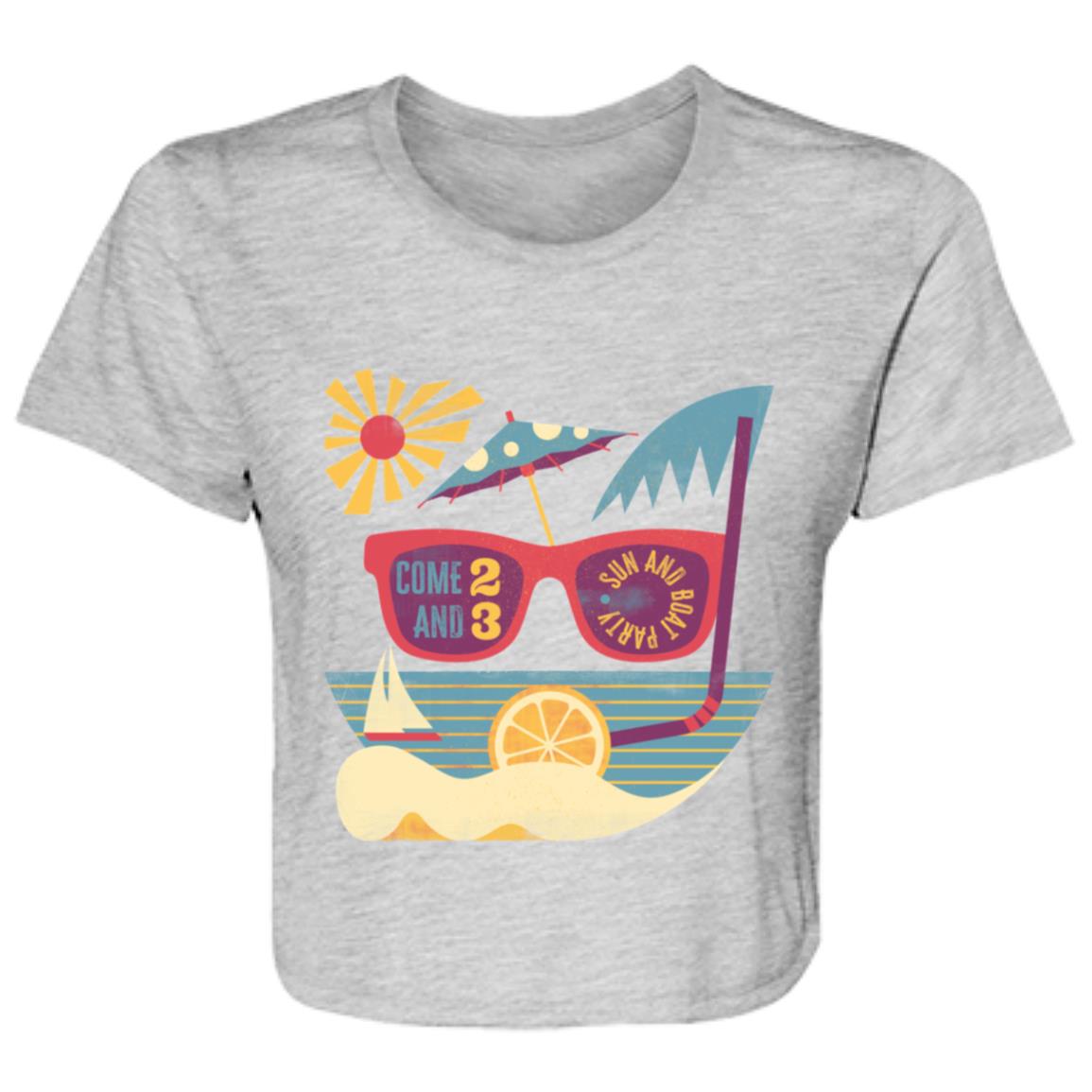 Ladies' Tee Flowy Cropped, Boat Party