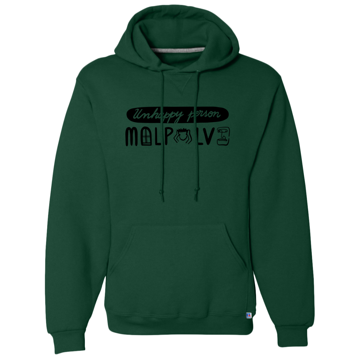 Dri-Power Fleece Pullover. Men's Hoodie, Unhappy Person