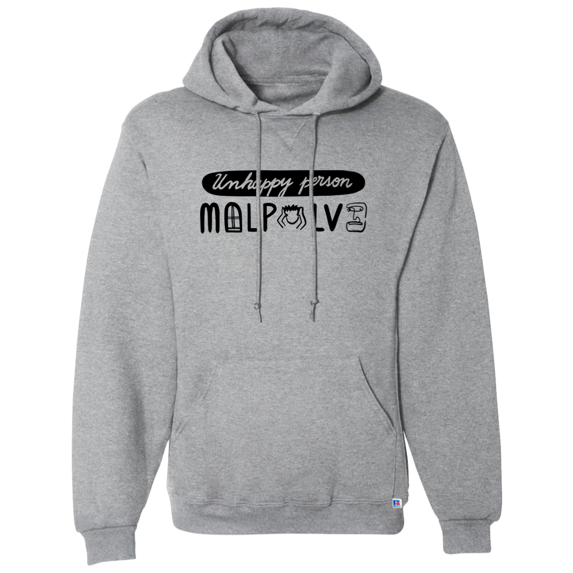 Dri-Power Fleece Pullover. Men's Hoodie, Unhappy Person