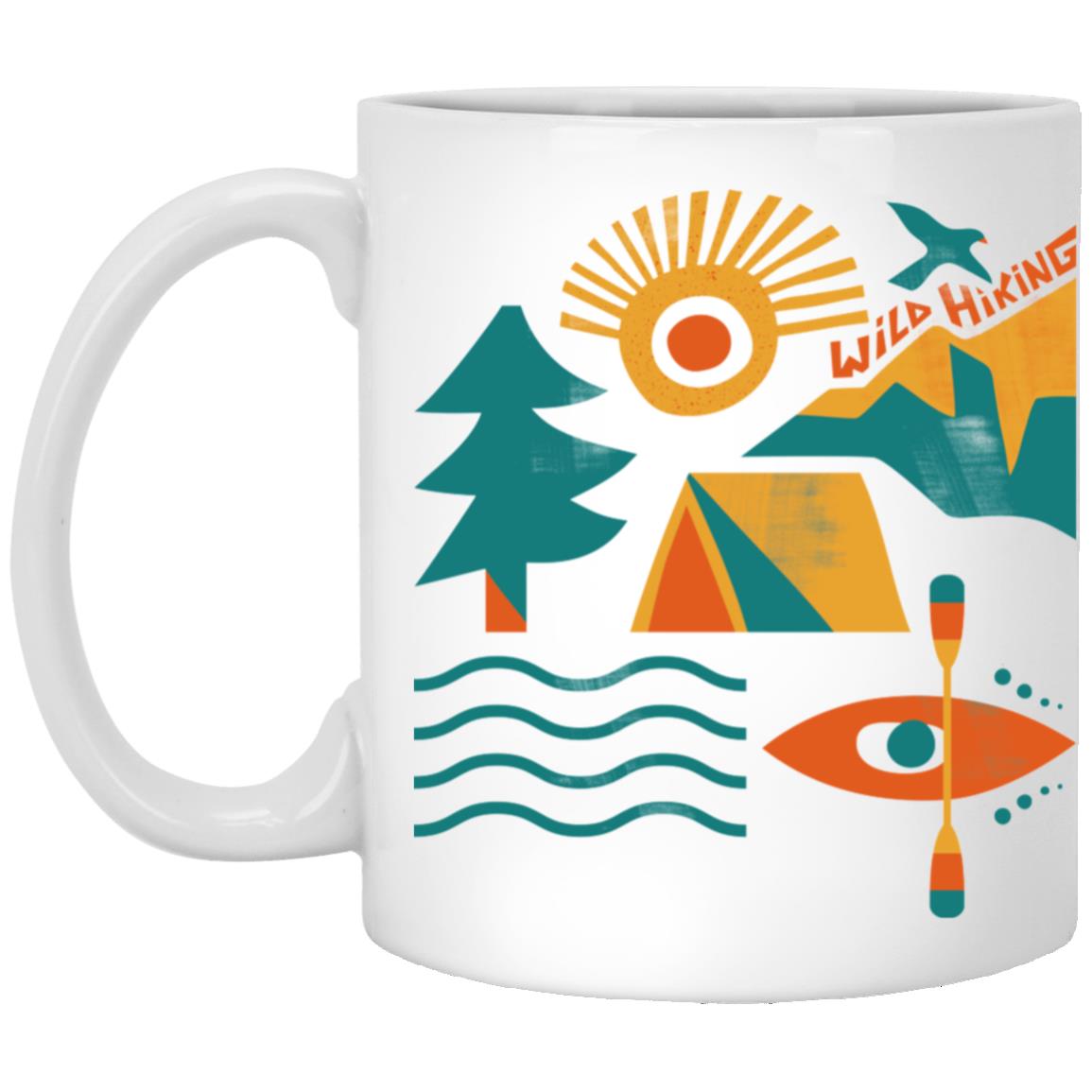 XP8434 11oz White Mug, Wild Hiking