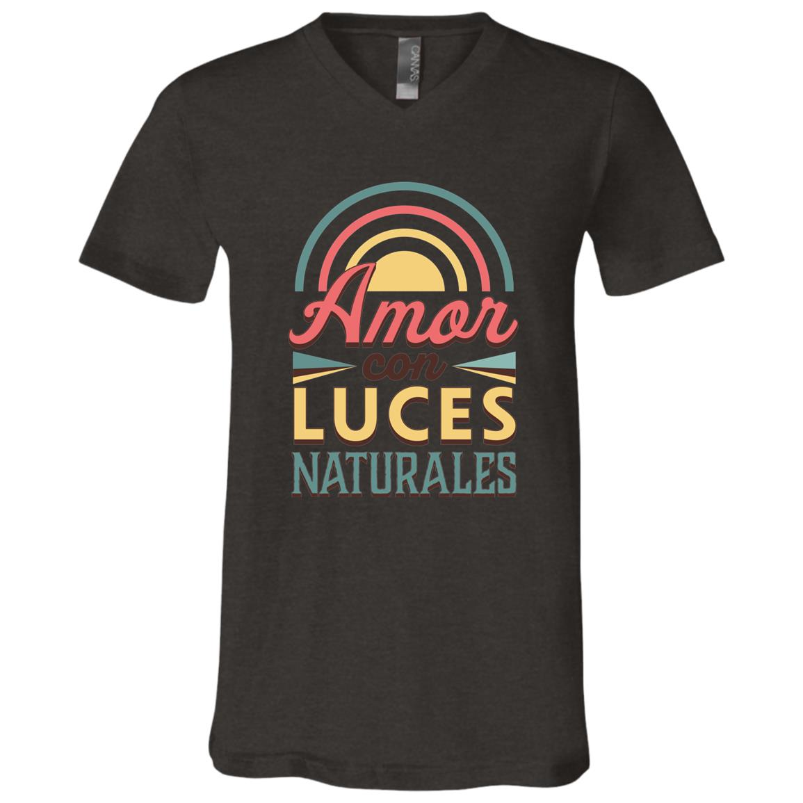 Unisex Jersey SS V-Neck T-Shirt, Amor con Luces