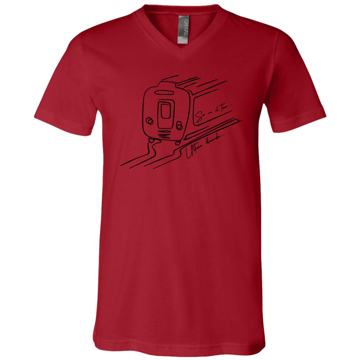 Unisex Jersey SS V-Neck T-Shirt, Tren - LOS GUSANOS