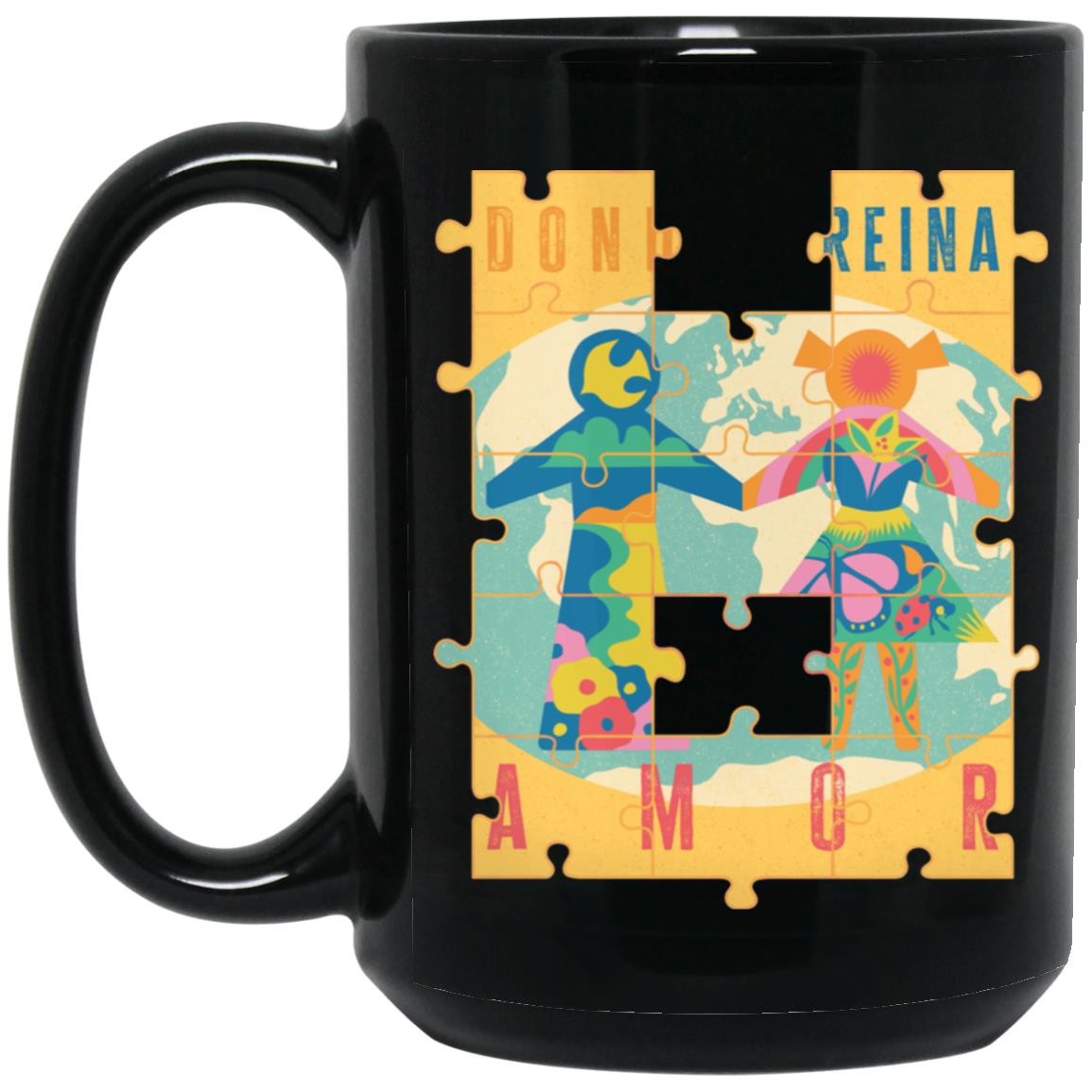 BM15OZ 15oz Black Mug, Donde Reina...