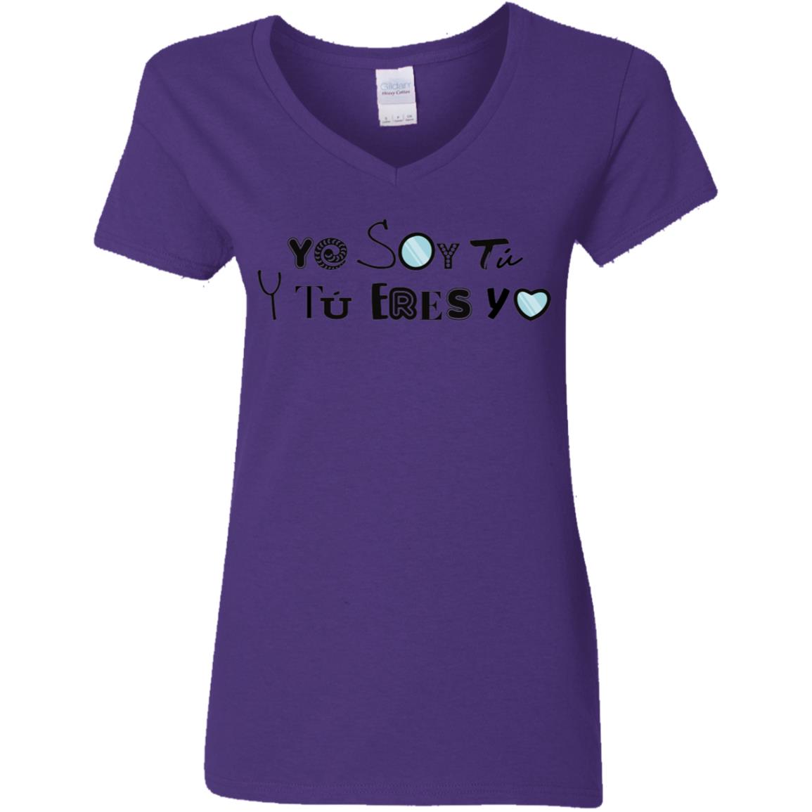 Ladies' 5.3 oz. V-Neck Women's T-Shirt, Yo Soy Tú