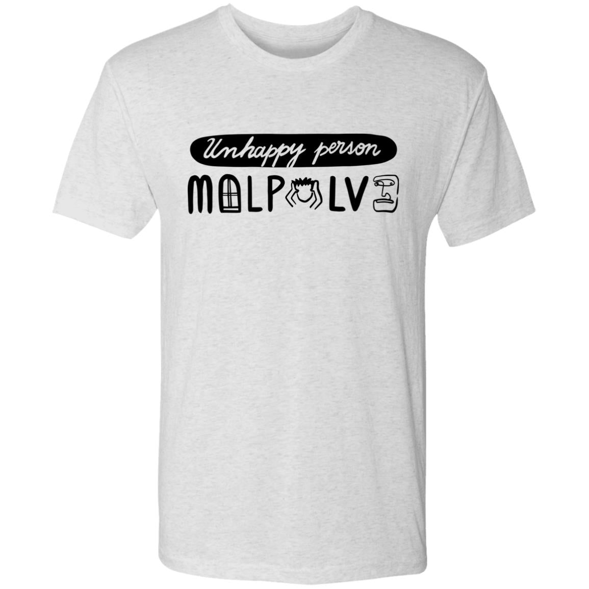 Triblend T-Shirt for Man, Unhappy Person