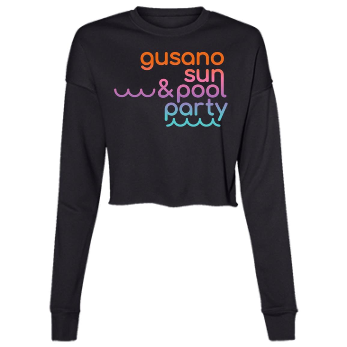 Ladies' Cropped Fleece Crew, Pool Party - LOS GUSANOS