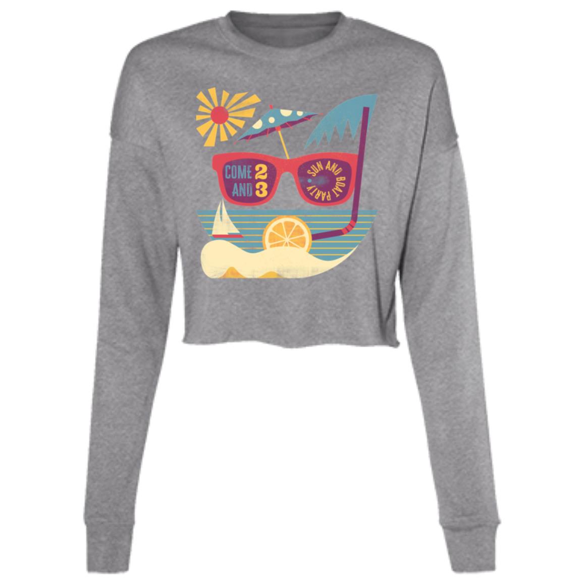 Ladies' Cropped Fleece Crew, Boat Party