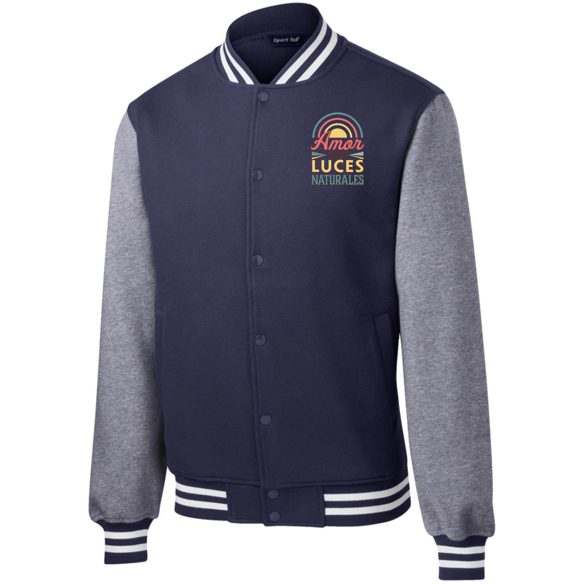 Fleece Letterman Jacket for Man, Amor con Luces - LOS GUSANOS