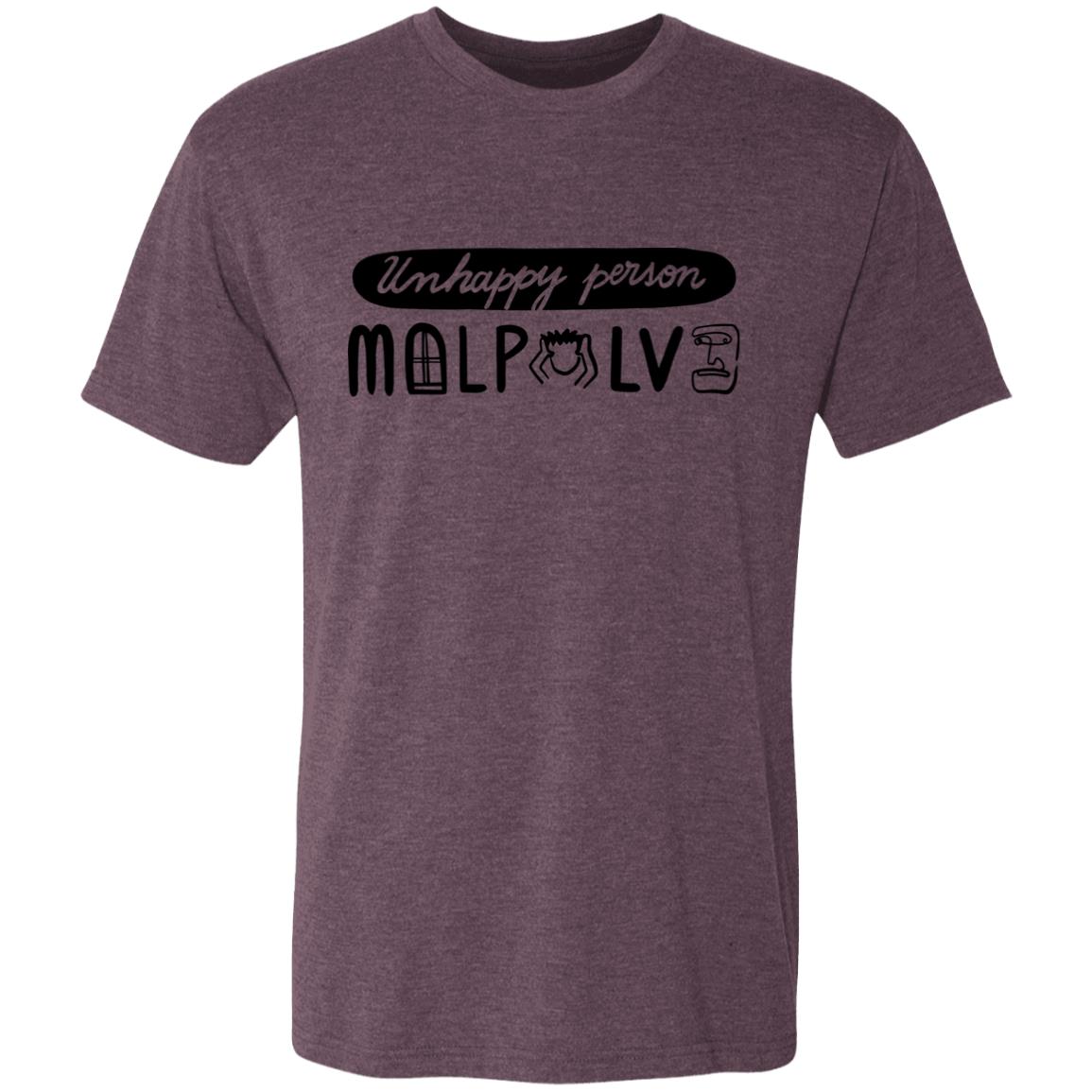 Triblend T-Shirt for Man, Unhappy Person