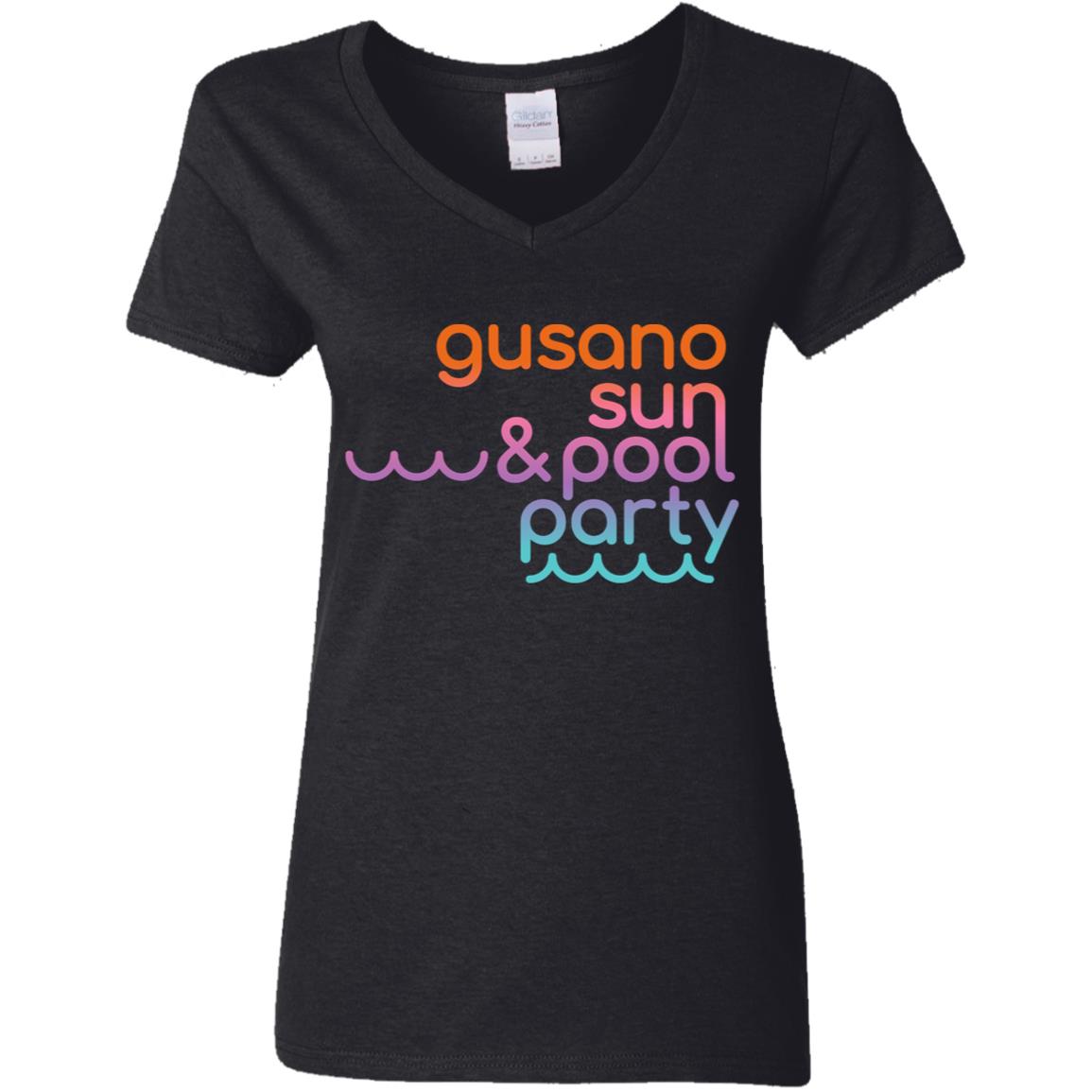 Ladies' 5.3 oz. V-Neck Women's T-Shirt, Gusano, Sun & Pool