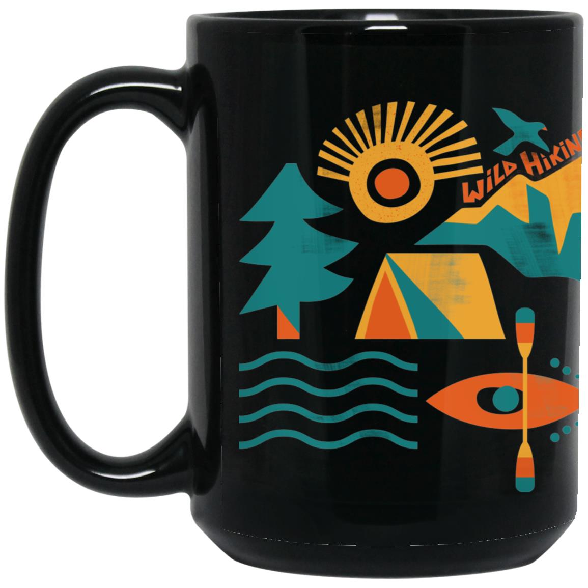 BM15OZ 15oz Black Mug, Wild Hiking