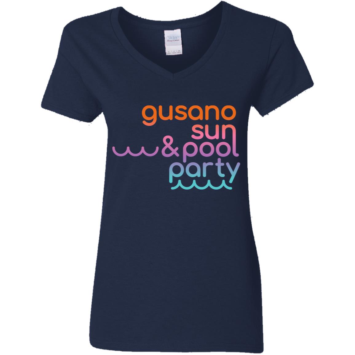 Ladies' 5.3 oz. V-Neck Women's T-Shirt, Gusano, Sun & Pool