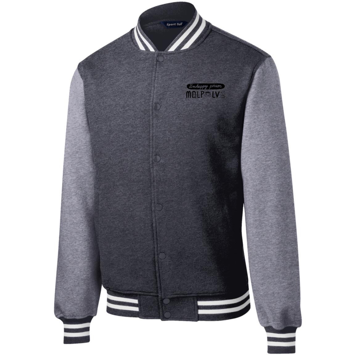 Fleece Letterman Jacket, Unhappy Person
