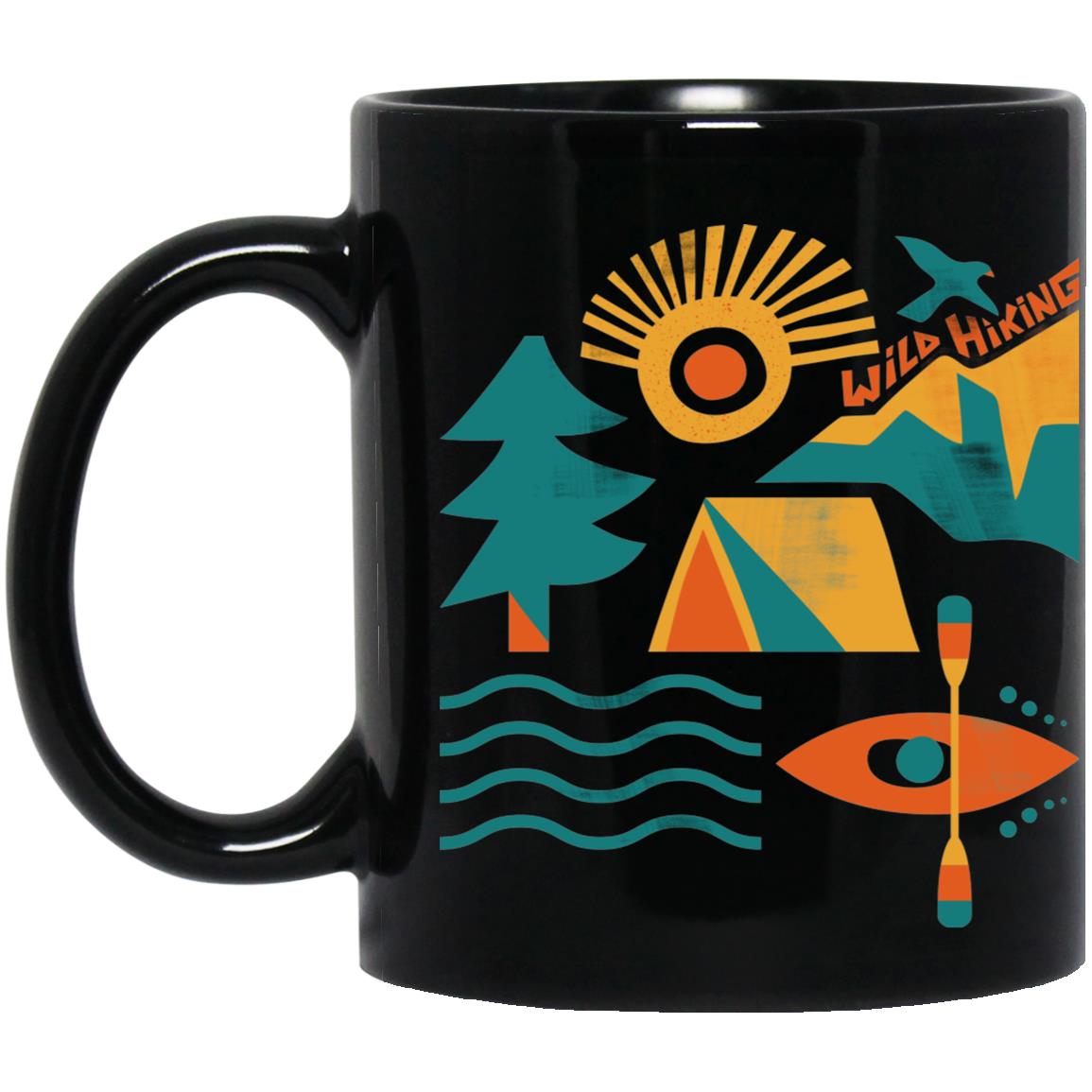 BM11OZ 11oz Black Mug, Wild Hiking