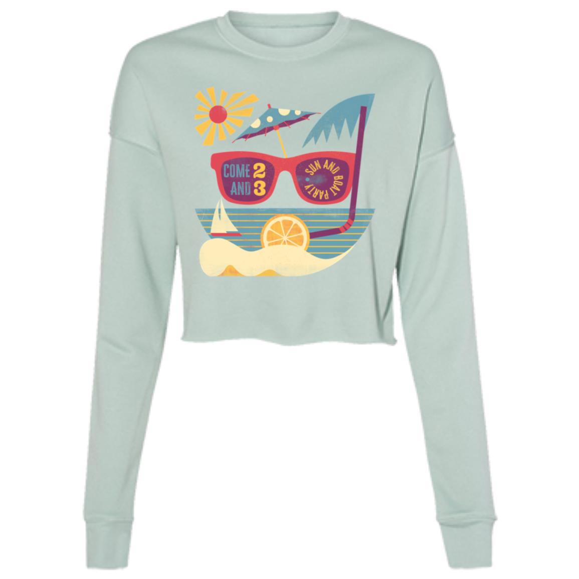 Ladies' Cropped Fleece Crew, Boat Party