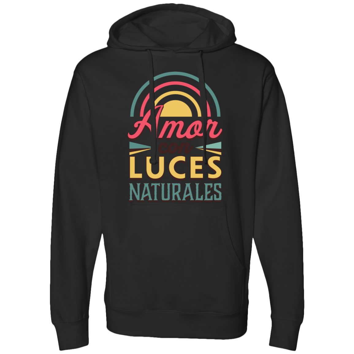 Midweight Men's Hooded Sweatshirt, Amor con Luces Naturales - LOS GUSANOS