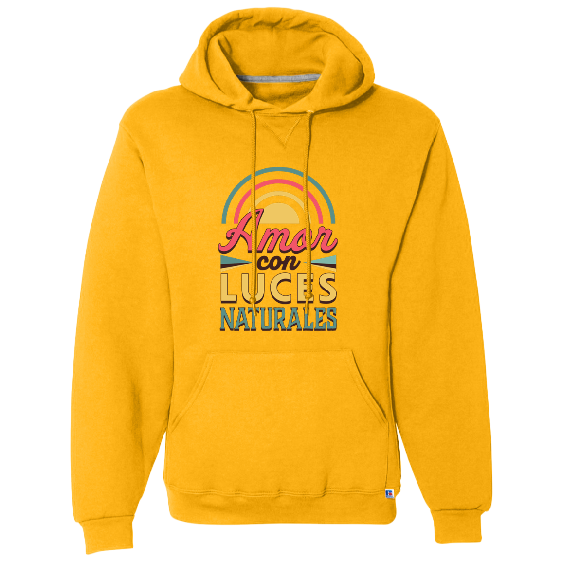 Dri-Power Fleece Pullover. Men's Hoodie, Amor con Luces Naturales