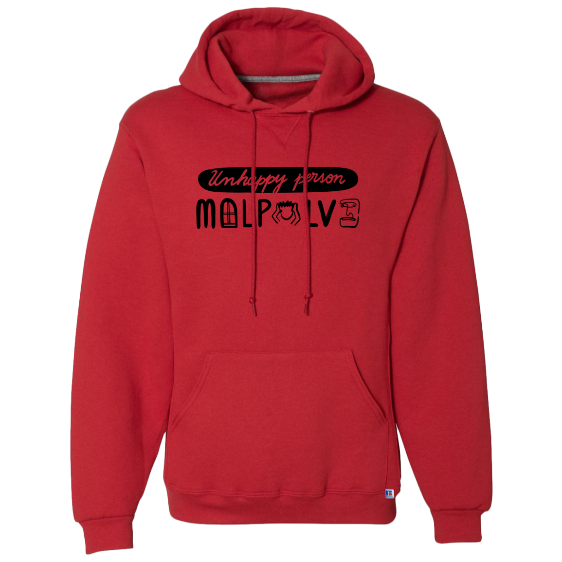 Dri-Power Fleece Pullover. Men's Hoodie, Unhappy Person