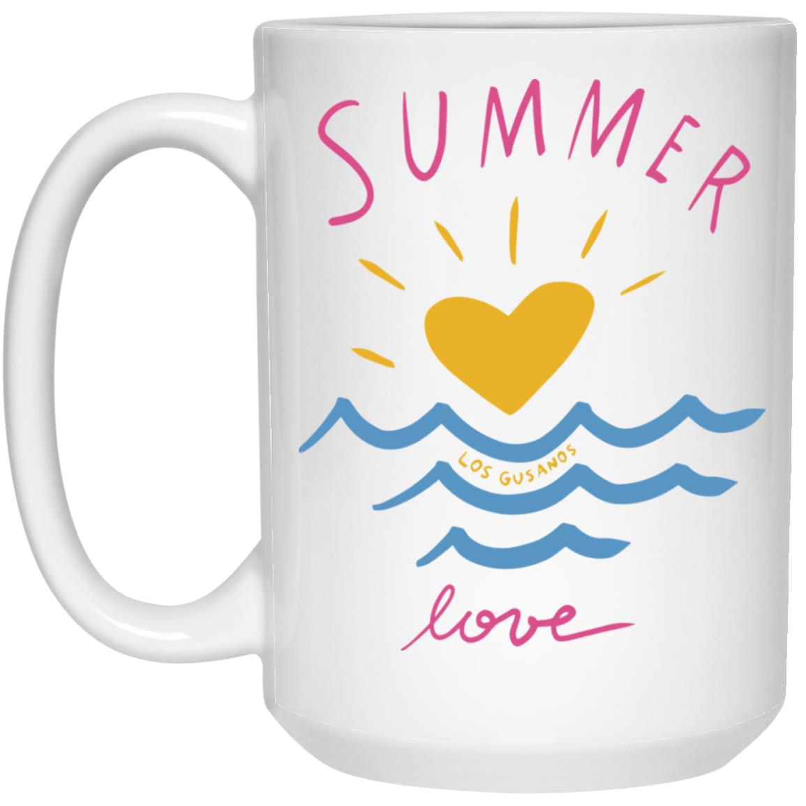 21504 15 oz. White Mug, Summer - LOS GUSANOS