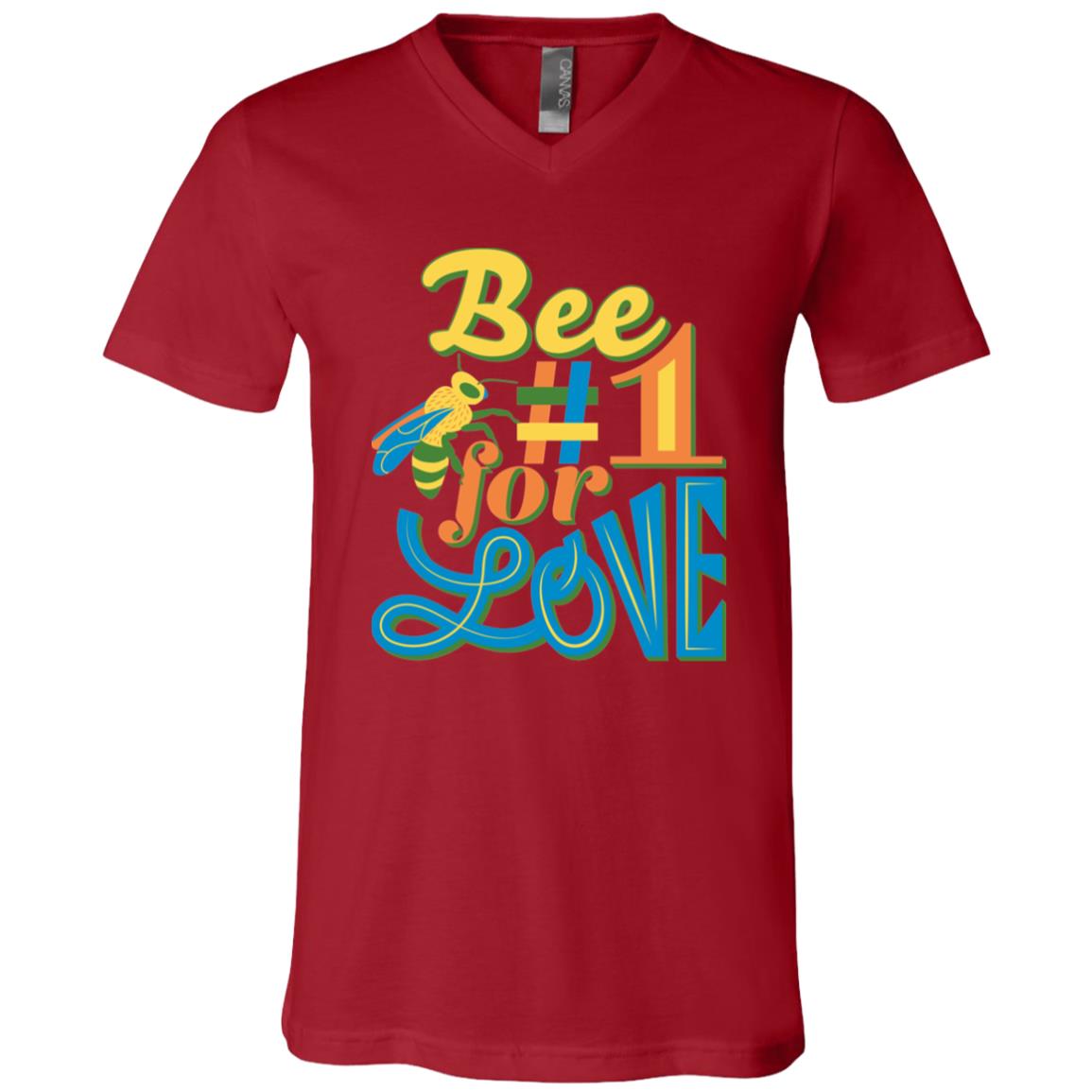 Unisex Jersey SS V-Neck T-Shirt, Bee #1