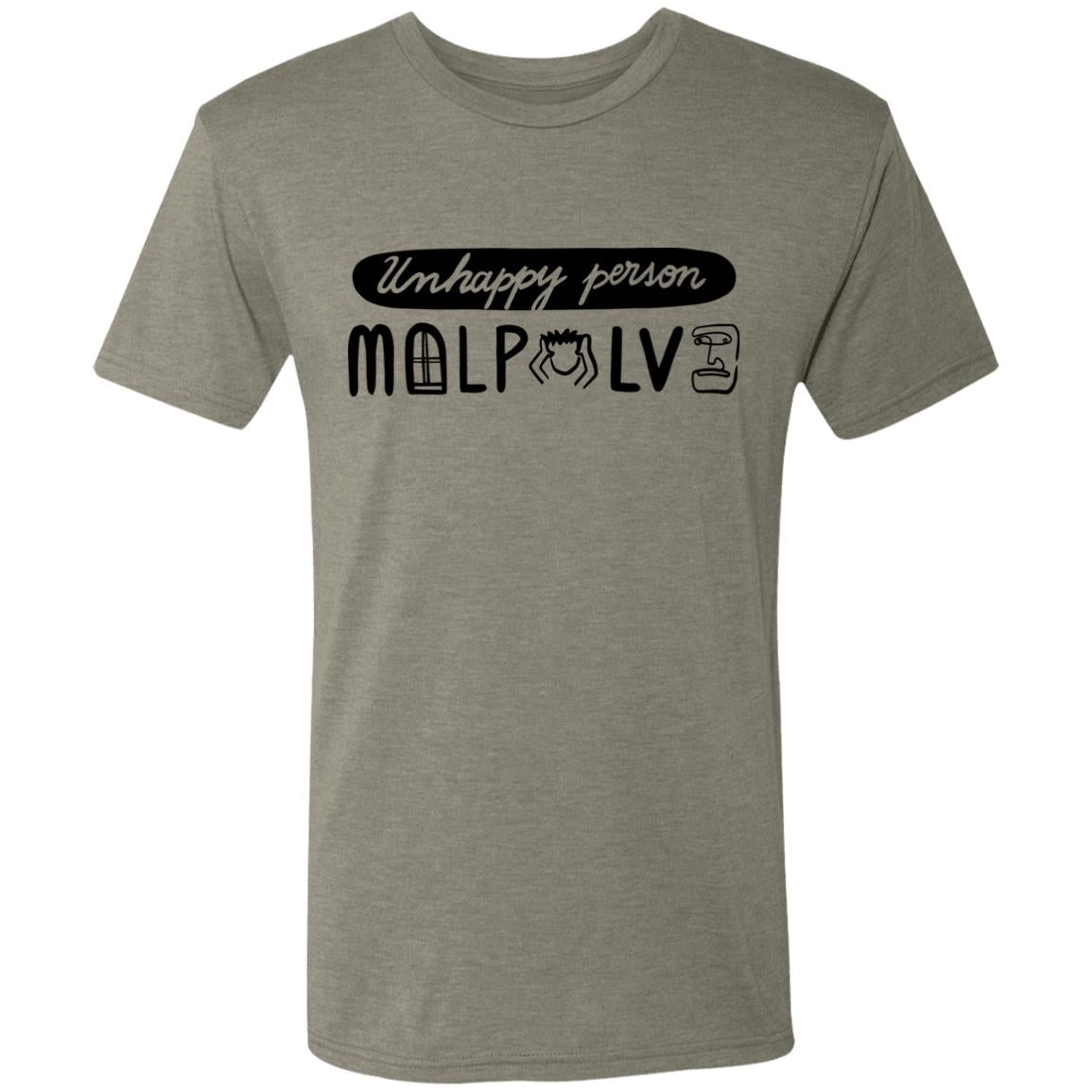 Triblend T-Shirt for Man, Unhappy Person