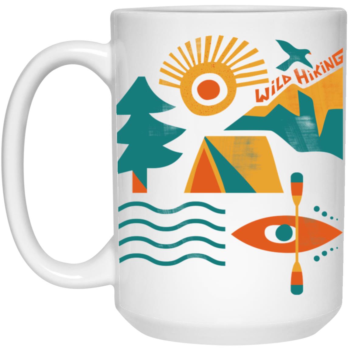 21504 15oz White Mug, Wild Hiking