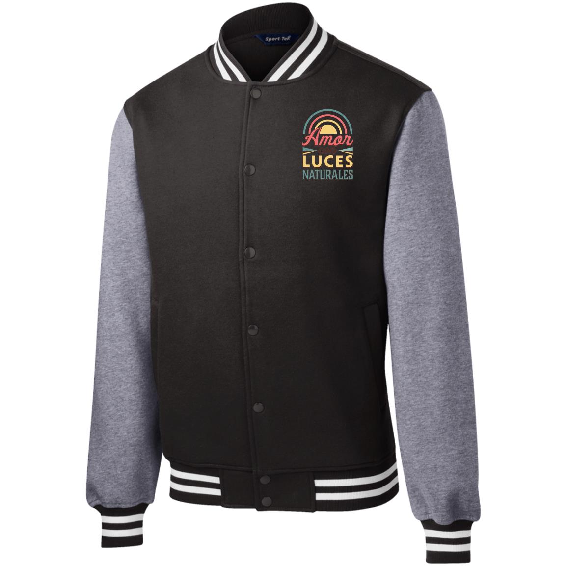 Fleece Letterman Jacket for Man, Amor con Luces - LOS GUSANOS