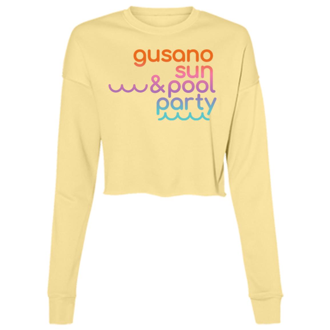 Ladies' Cropped Fleece Crew, Pool Party - LOS GUSANOS