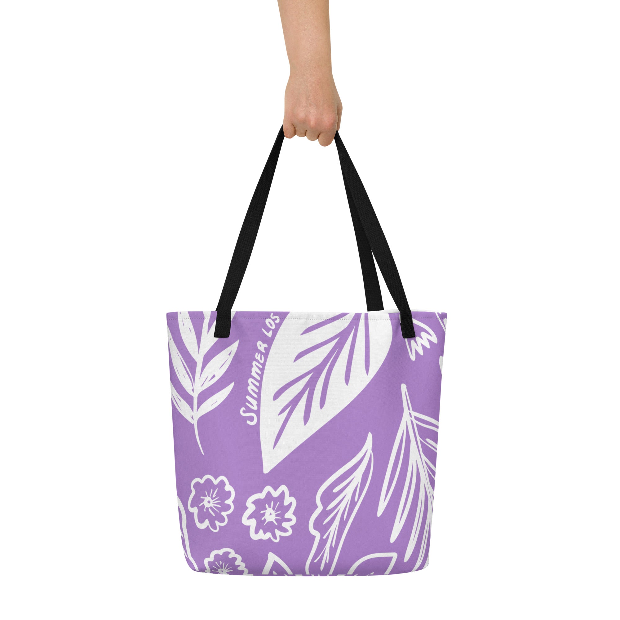 All-Over Print Large Tote Bag Summer Leaves