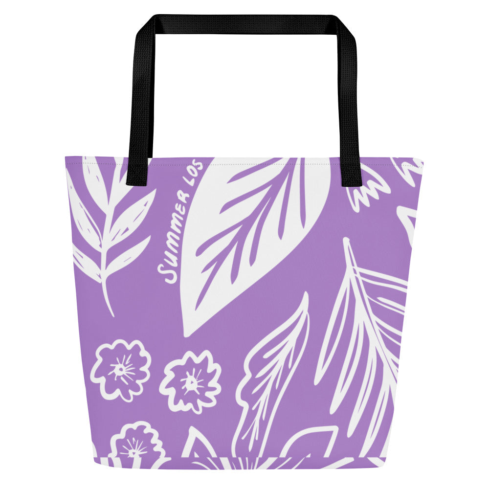 All-Over Print Large Tote Bag Summer Leaves