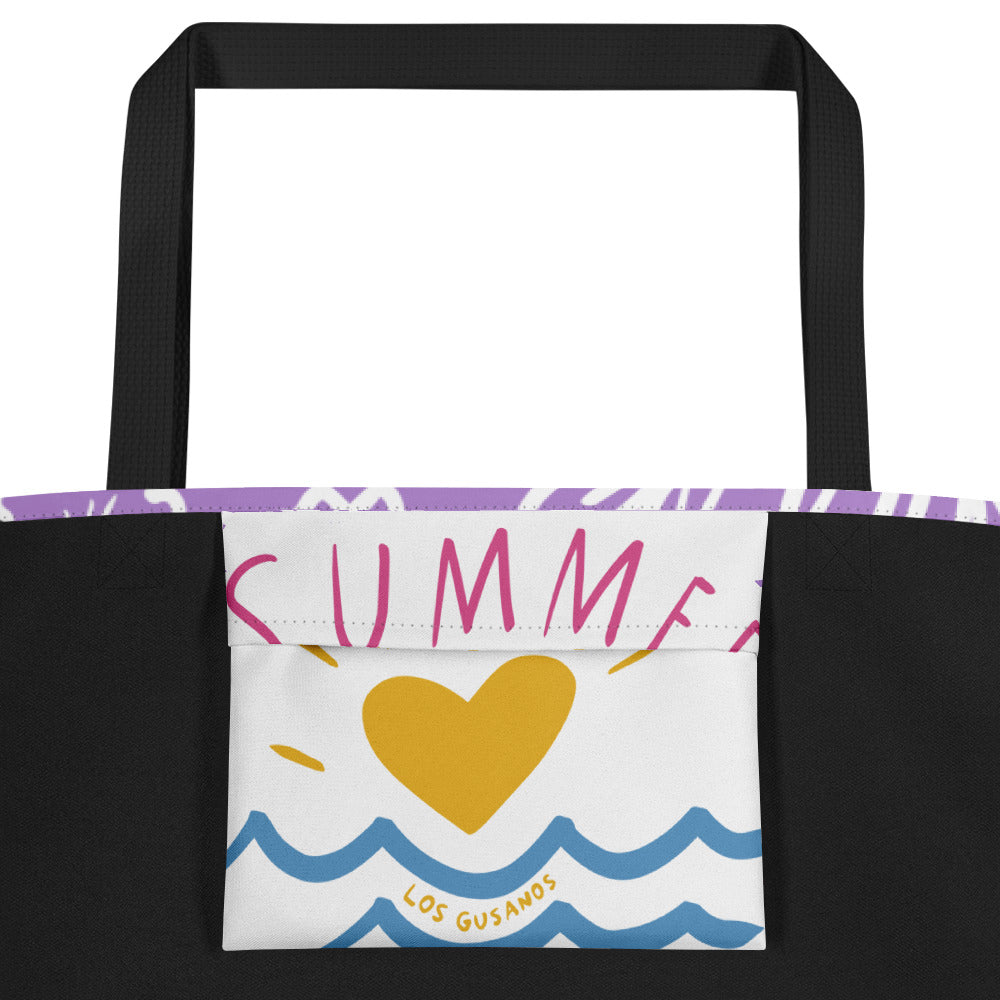 All-Over Print Large Tote Bag Summer Leaves