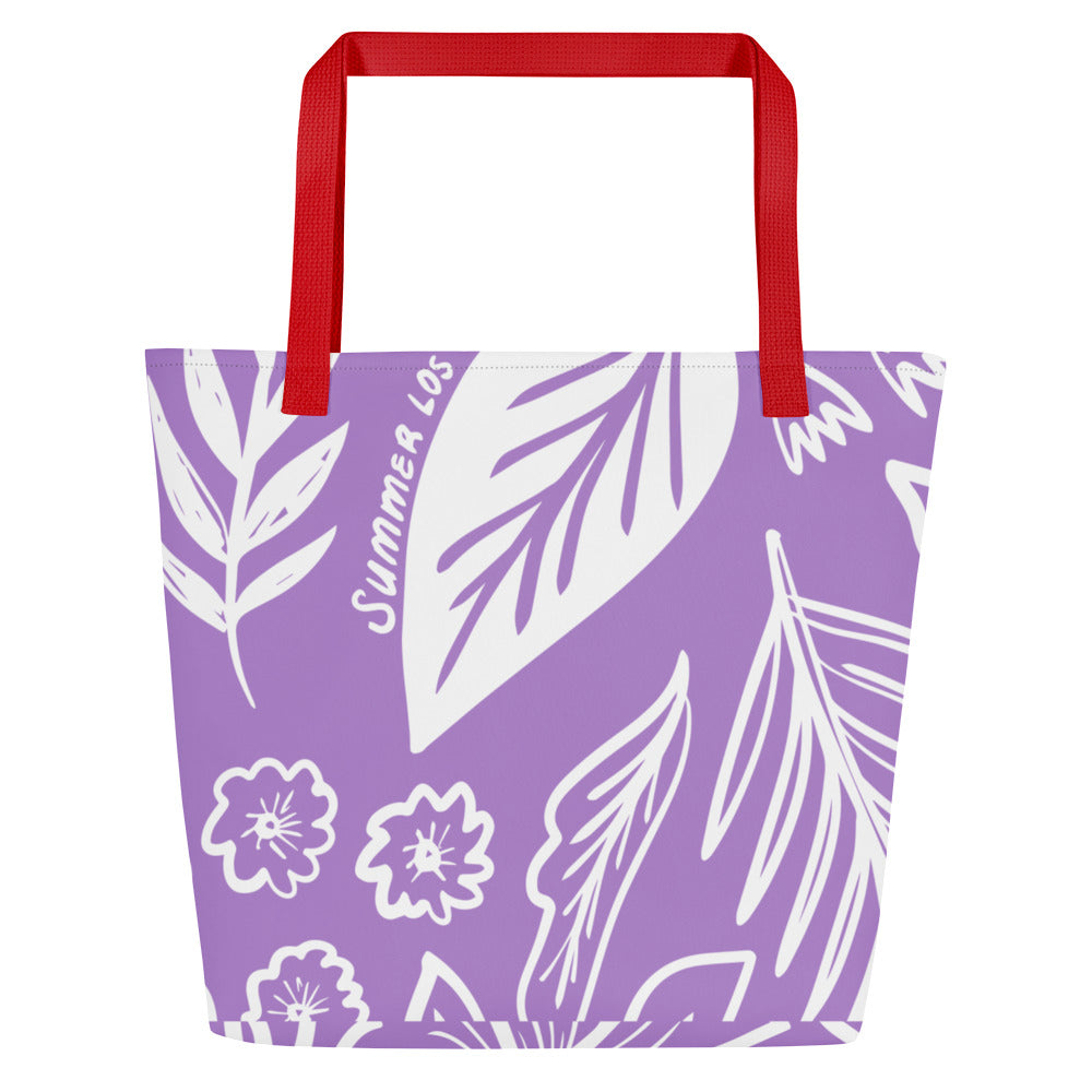 All-Over Print Large Tote Bag Summer Leaves