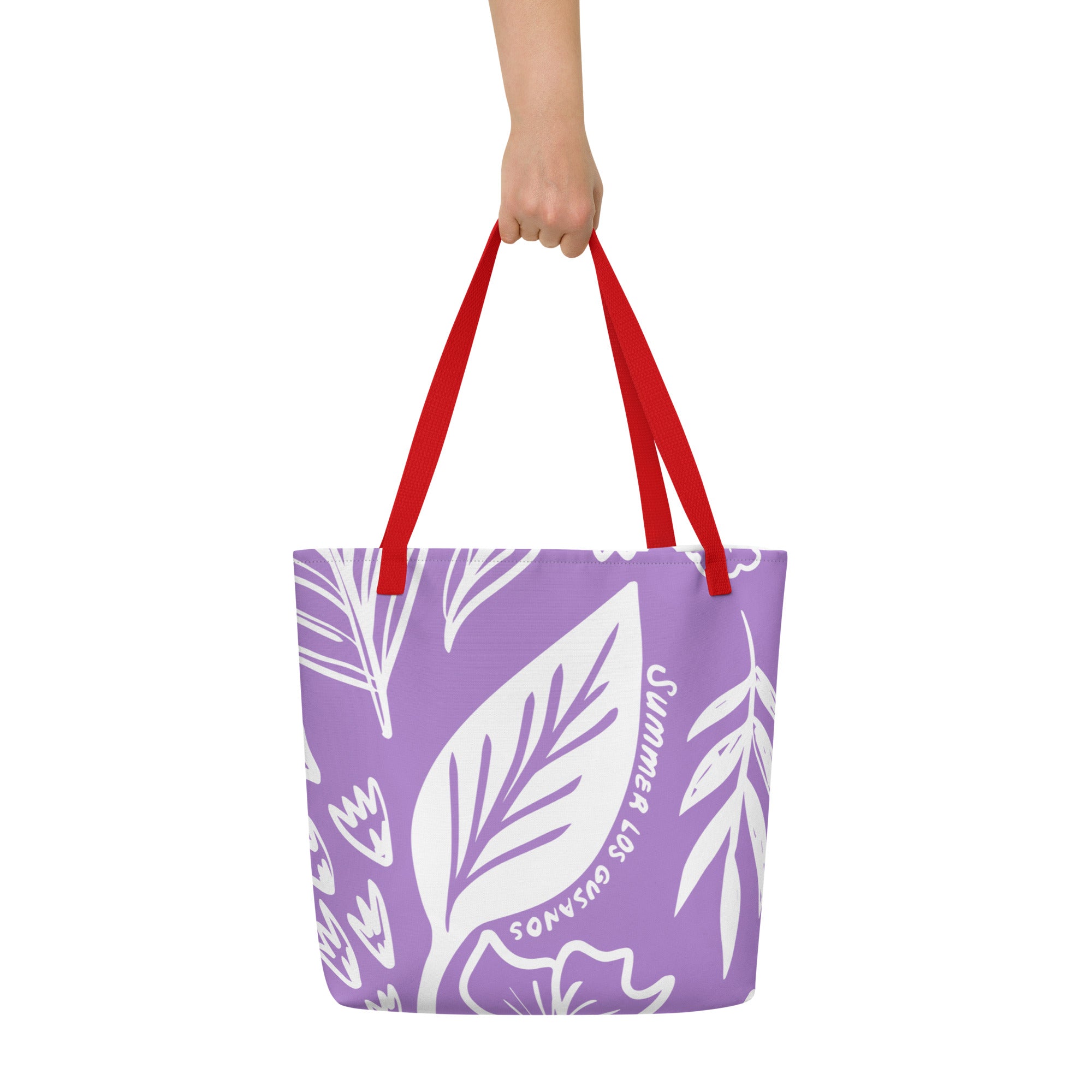 All-Over Print Large Tote Bag Summer Leaves