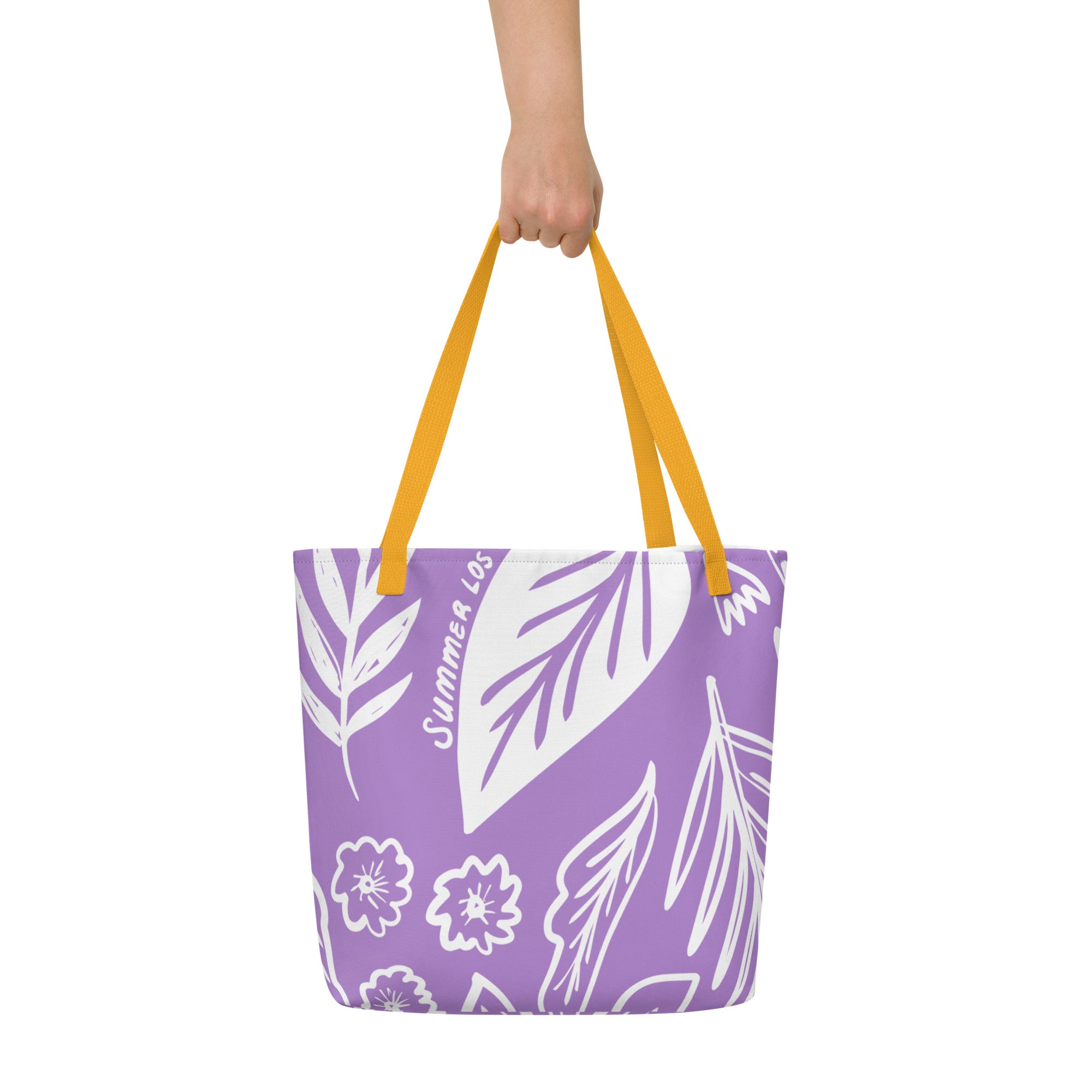 All-Over Print Large Tote Bag Summer Leaves