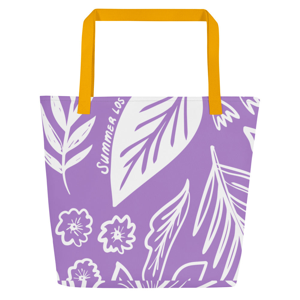 All-Over Print Large Tote Bag Summer Leaves