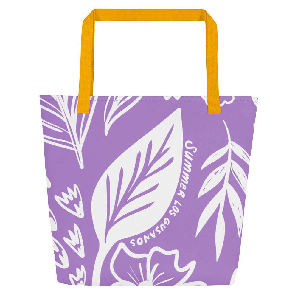 All-Over Print Large Tote Bag Summer Leaves