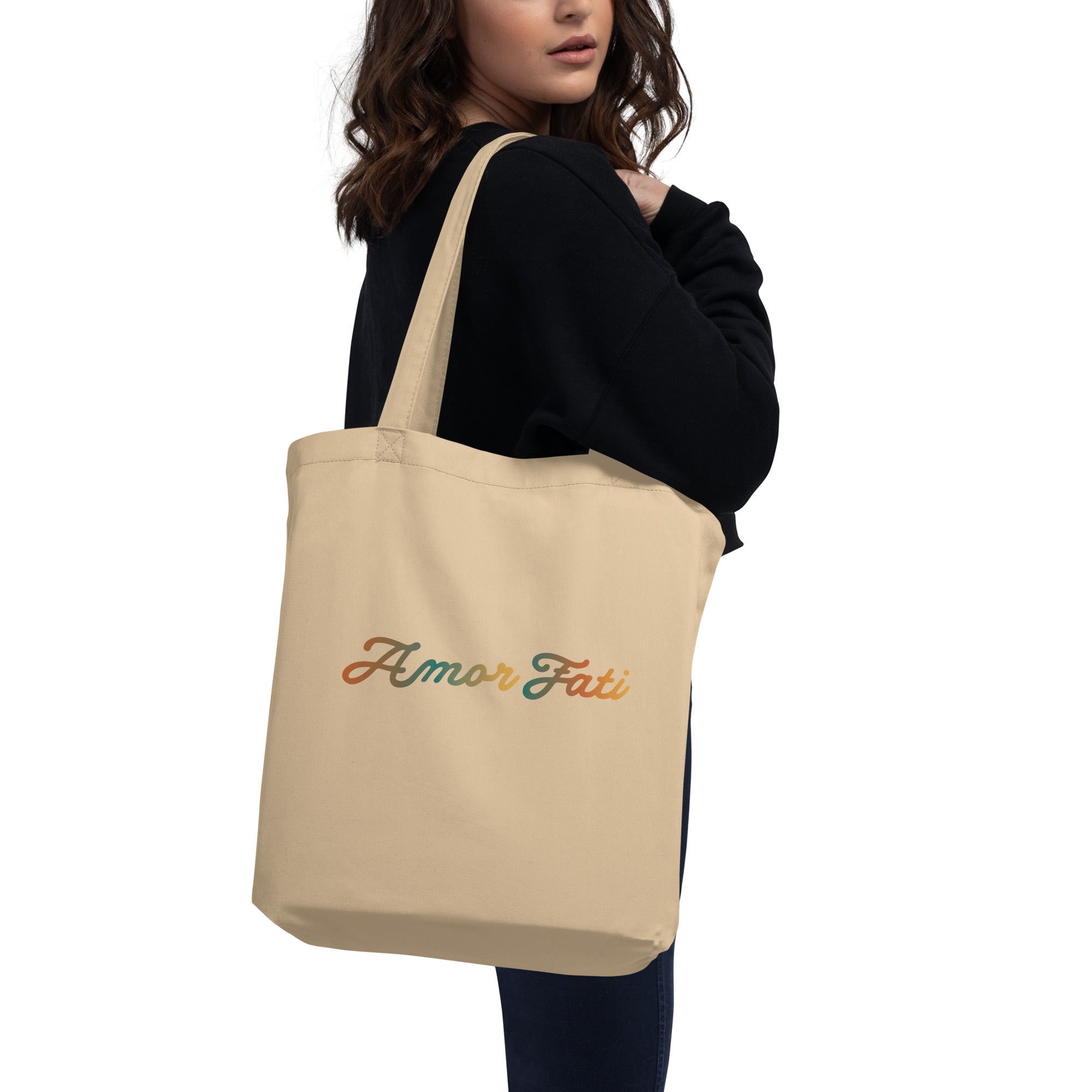 Eco Tote Bag - Amor Fati Design by Los Gusanos | Sustainable Canvas Bag for Everyday Use