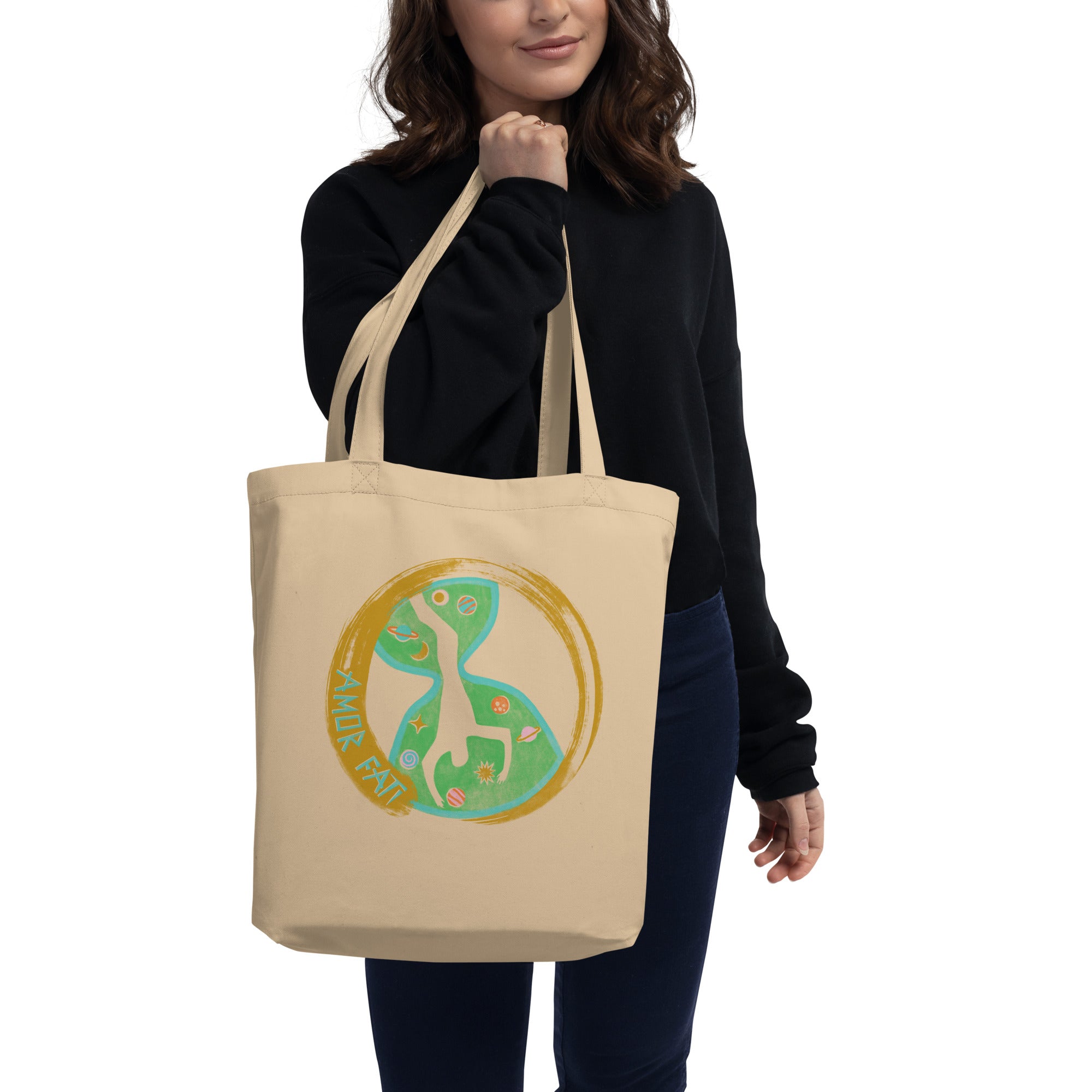 Eco Tote Bag - Amor Fati Design by Los Gusanos | Sustainable Canvas Bag for Everyday Use