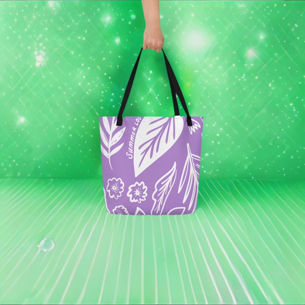 All-Over Print Large Tote Bag Summer Leaves