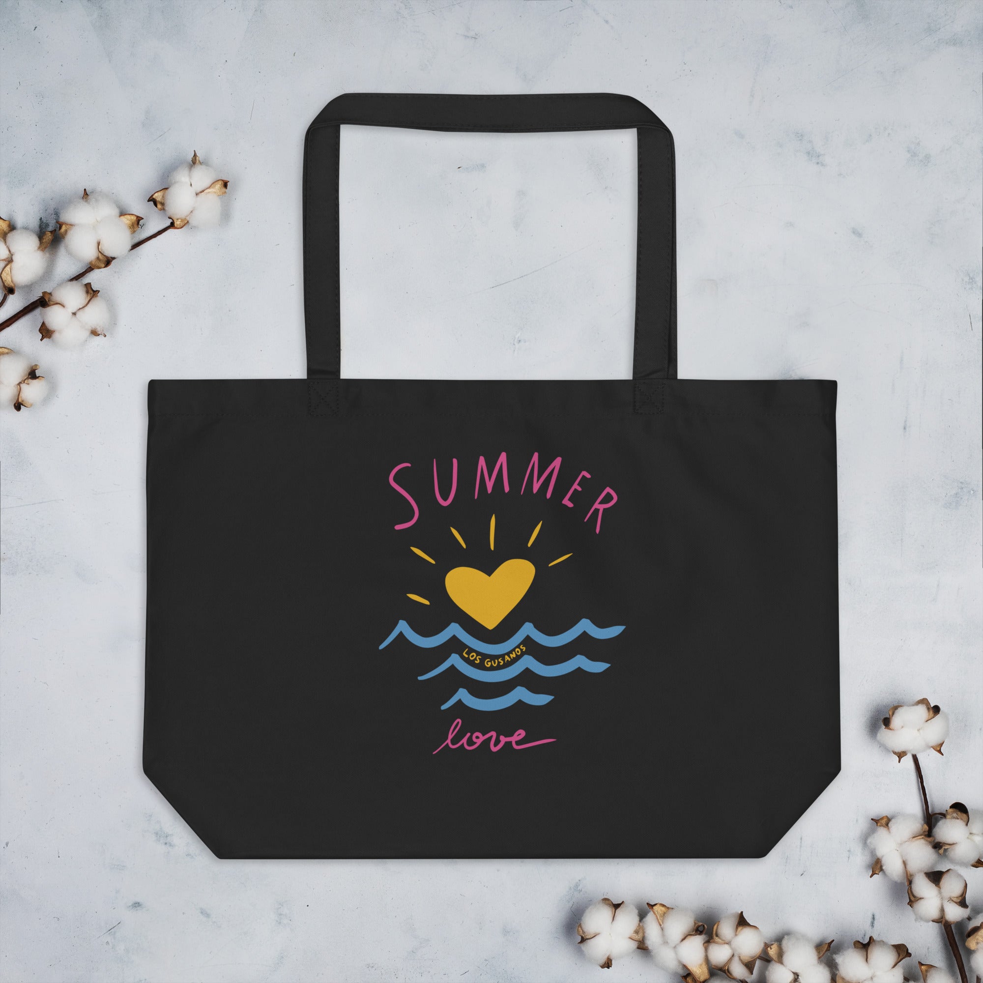 Large organic tote bag Summer Love