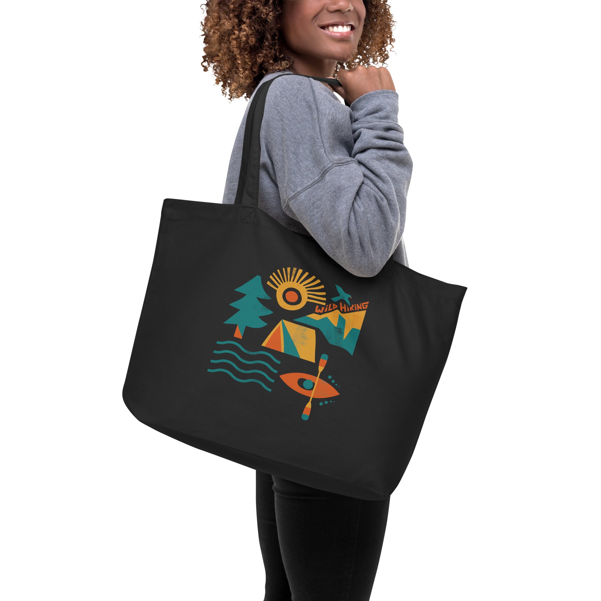 Large organic tote bag, Wild Hiking